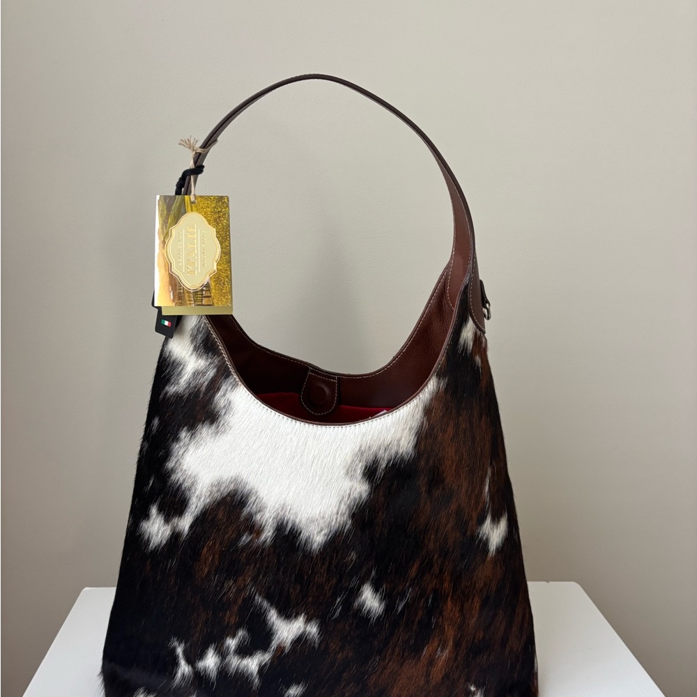 Chic Cowhide Pattern Hobo Bag